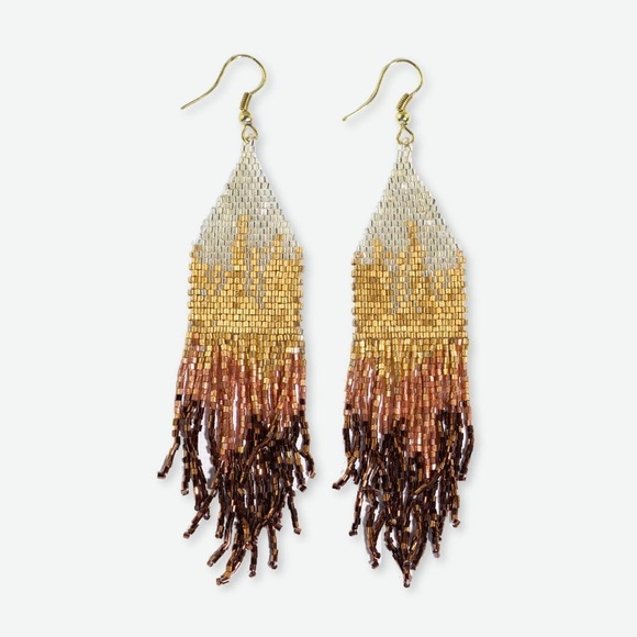 Ink + Alloy Claire Ombré Beaded Fringe Earrings - Picture 6 of 14